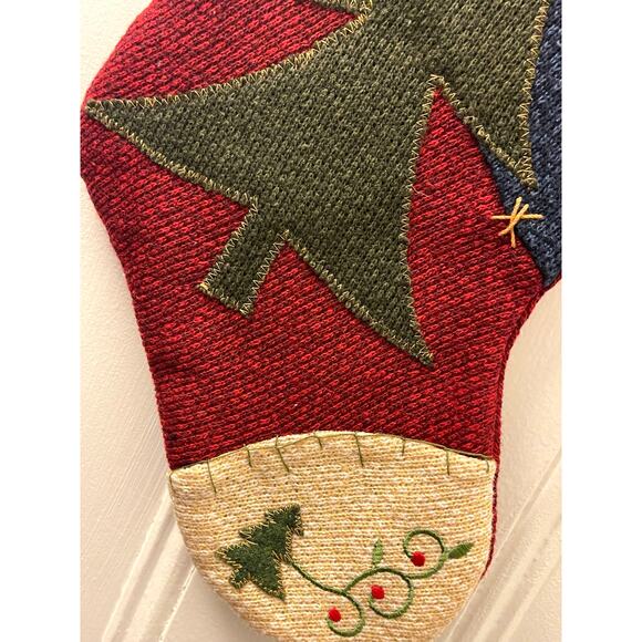 Prima Creations Christmas Stocking with Patchwork Christmas Tree and Yellow Star - Picture 4 of 6